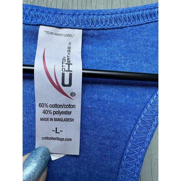 ALL STARS Fill More Baseball on Cotton Heritage Tank Top Size L - Picture 3 of 4